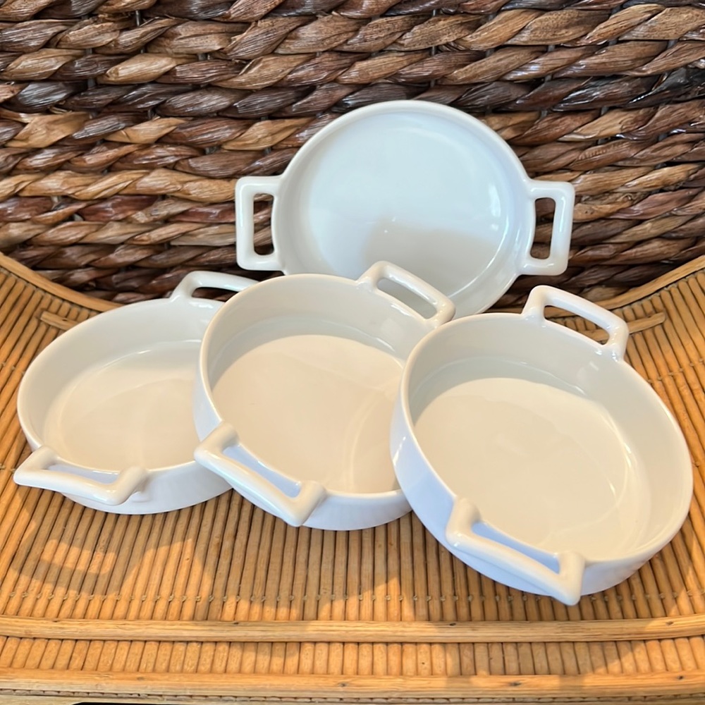 Revol France Belle Cuisine White Porcelain Flan Dishes